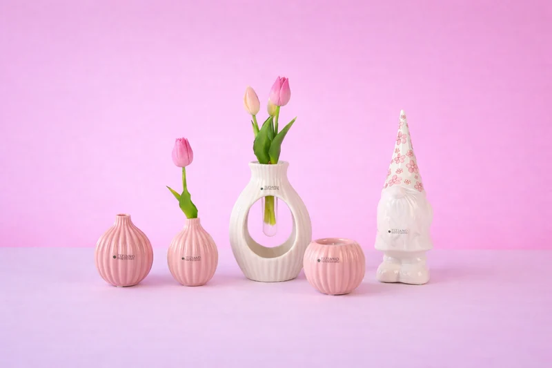 Dekoset Zwerg Geraldo+Prisma rosa+creme