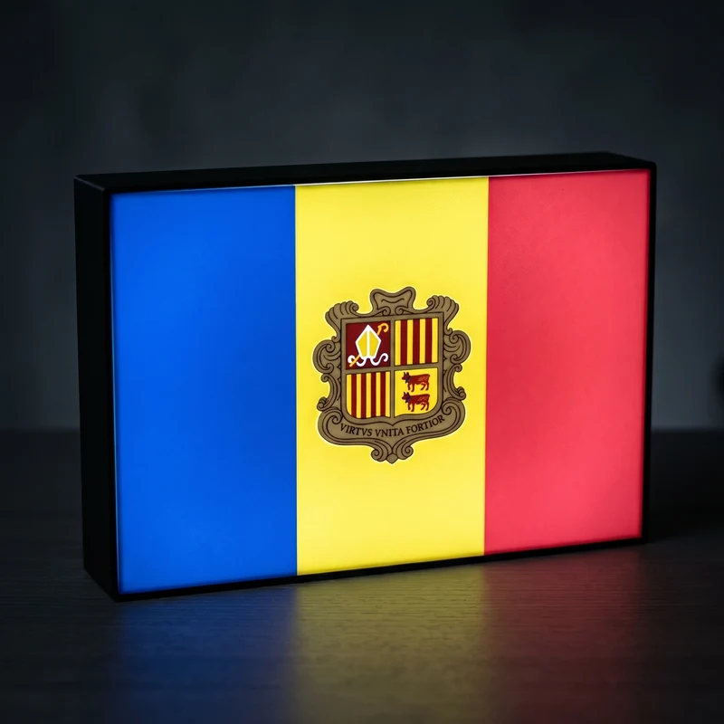 Andorra Flagge Lampe