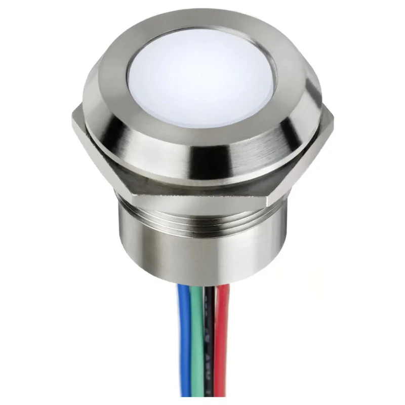 B-Ware APEM LED Indikator 22mm Lötöse weiß 24V Signallicht Anzeige Lampe für Elektronik