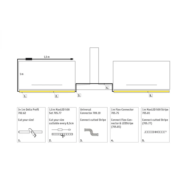 Funktion Bündel LED 500 Set-Küche