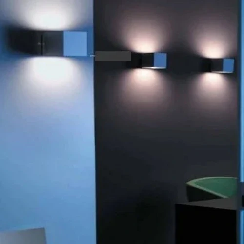 XL Wandleuchte Dado Cube Up & Down – Stahl grau, E27, Made in Italy