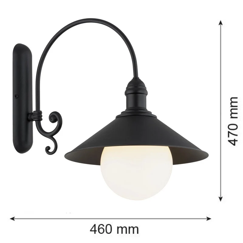 B-Ware Argon Außenwandleuchte Enduro LED Gartenlampe Lampe schwarz IP44 E27 Glas Stahl