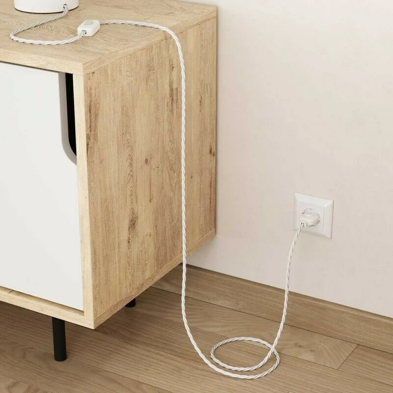 Ledsone Textilkabel 2-adrig Weiß Gedreht Elektrokabel ~2749