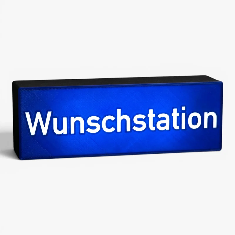 Dein Bahnhofsschild als Lampe