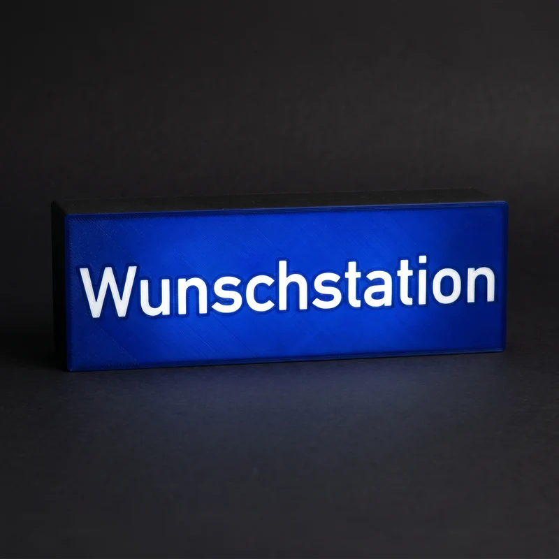 Dein Bahnhofsschild als Lampe