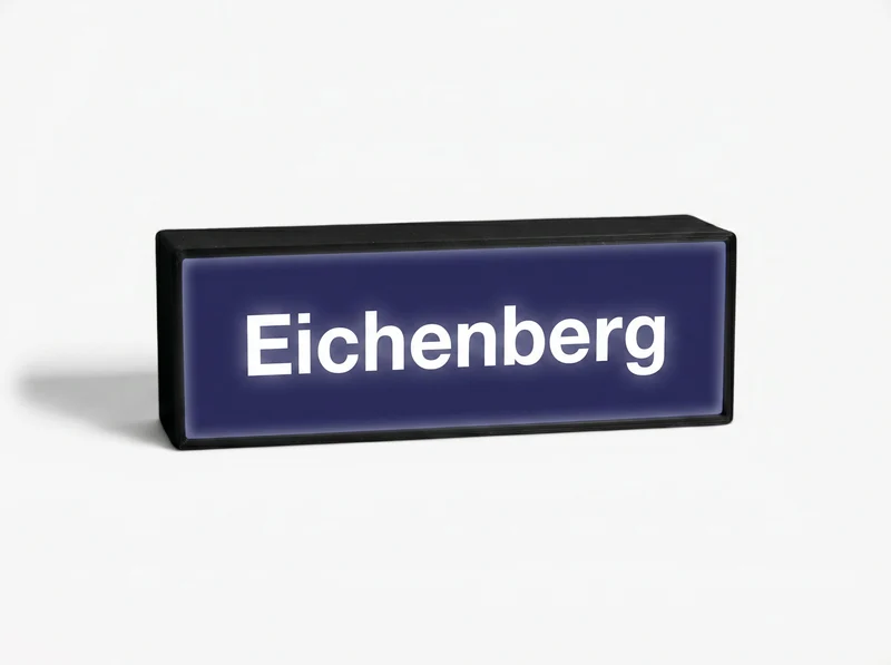 Dein Bahnhofsschild als Lampe