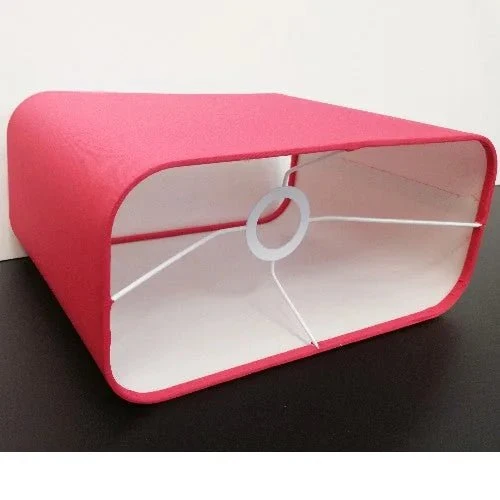 Stoff Lampenschirm pink E27 32x15 Baumwolle Oval