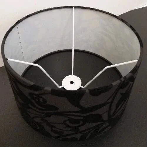 Lampenschirm Stoff in Schwarz Höhe rund Ø30 cm