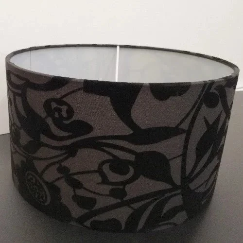 Lampenschirm Stoff in Schwarz Höhe rund Ø30 cm