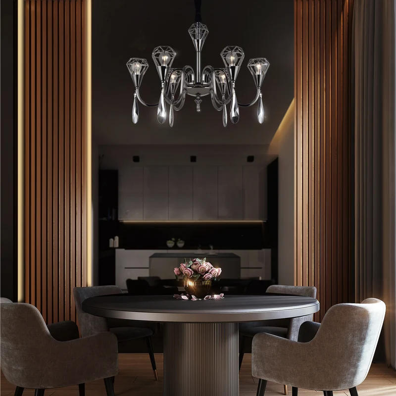Eleganter Kristallkronleuchter mit 7er Käfig für 60W~2712