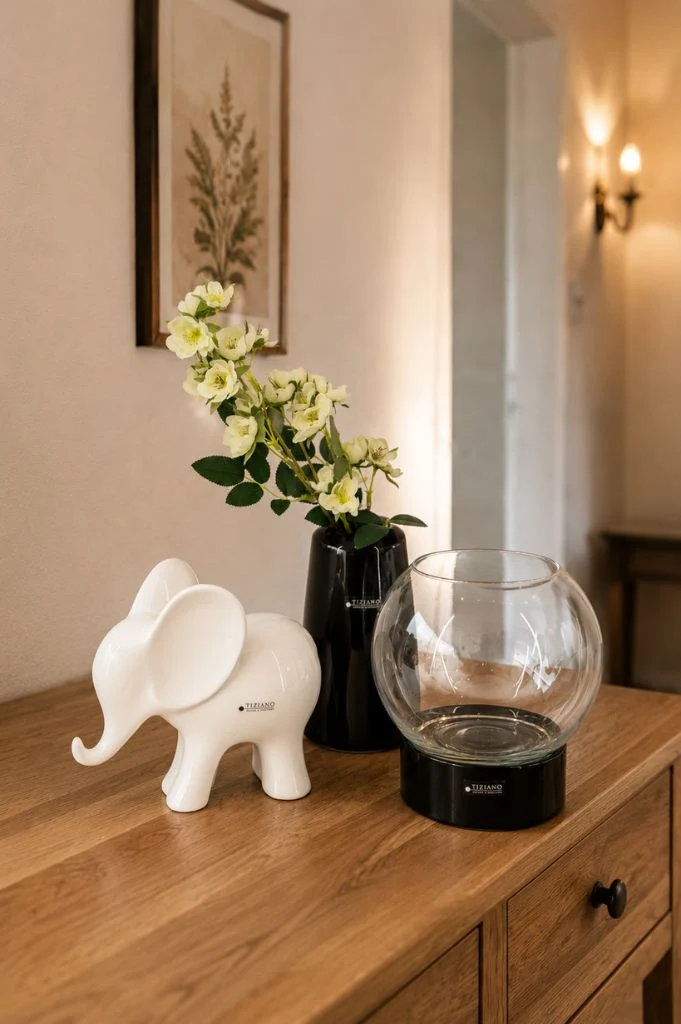 Dekoset LED Ovaro mit Vase Luminara schwarz