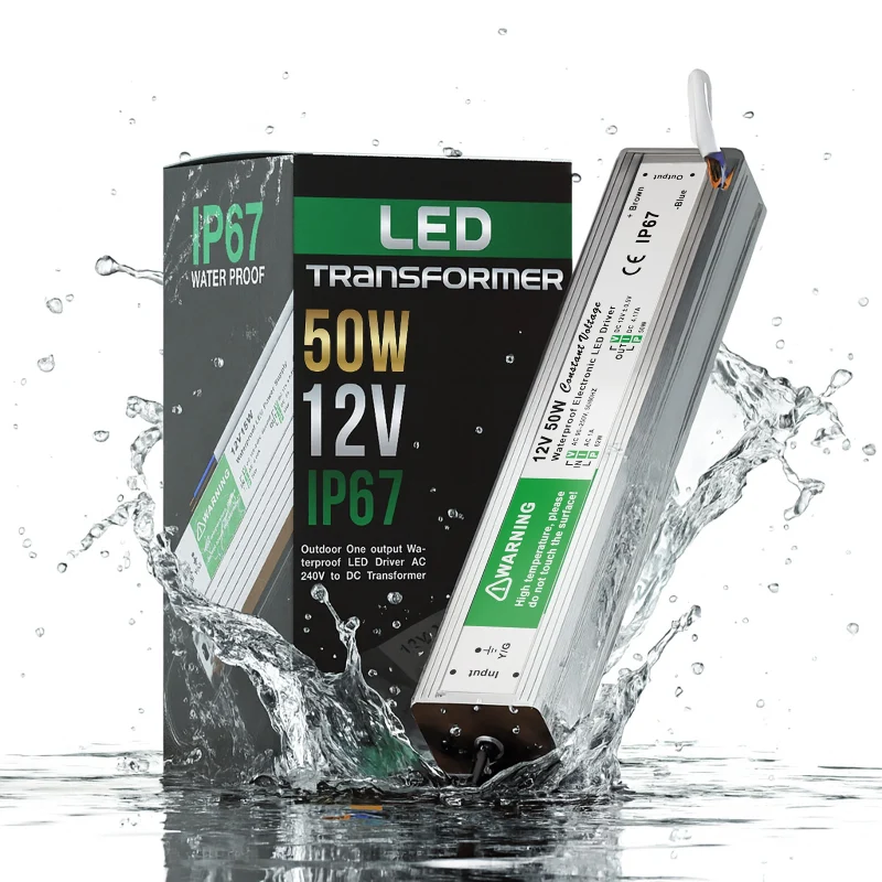 Wasserdichter LED-Treiber 50W IP67 12V, Überspannungs- & Kurzschlussschutz~1094