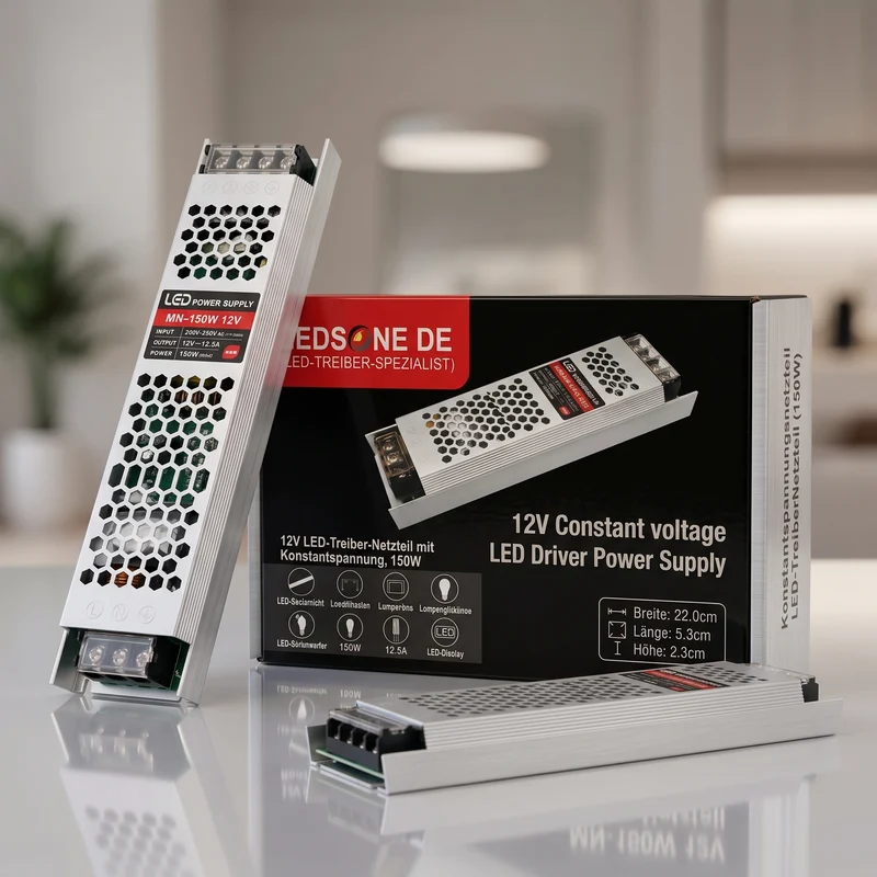 12V LED Trafo Konstantspannung – Slim Netzteil 60W-300W Wählbar | IP20 ~2561