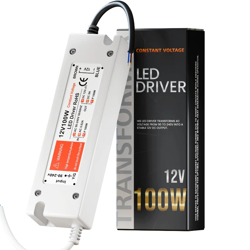 12V 100W LED Treiber IP20 Trafo Konstantspannung Netzteil ~1077