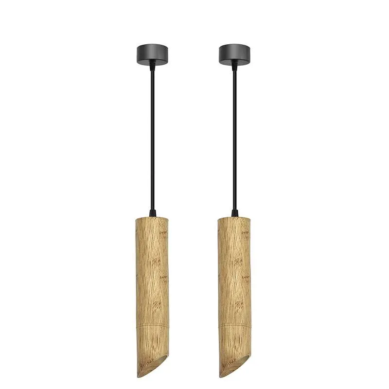 Nordic hängelampen bambus mit Zylinderform - gu10 lampe~2616