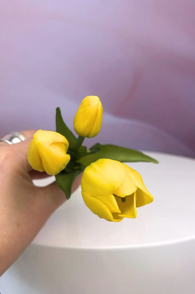 Deko Tulpen 3er Bund Sally 25cm gelb