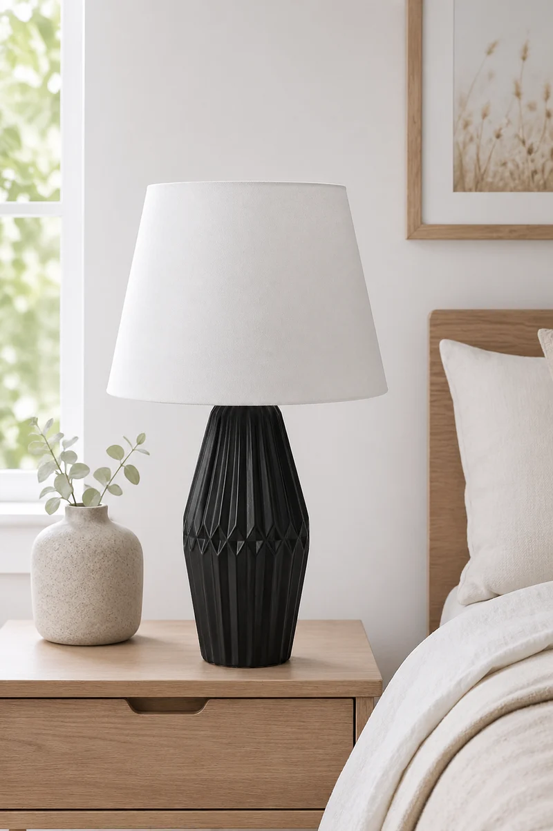 Deko Lampe 57cm hoch schwarz-matt