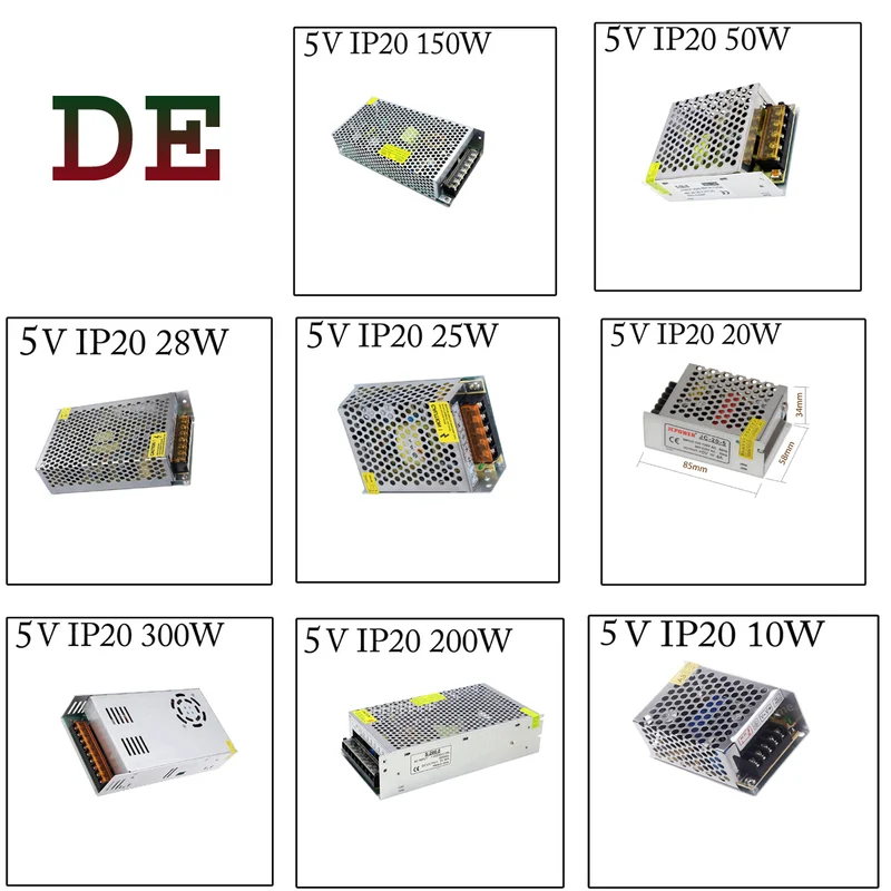 DC 5 V Netzteil-LED-IP20 Transformator-Konverter~2431