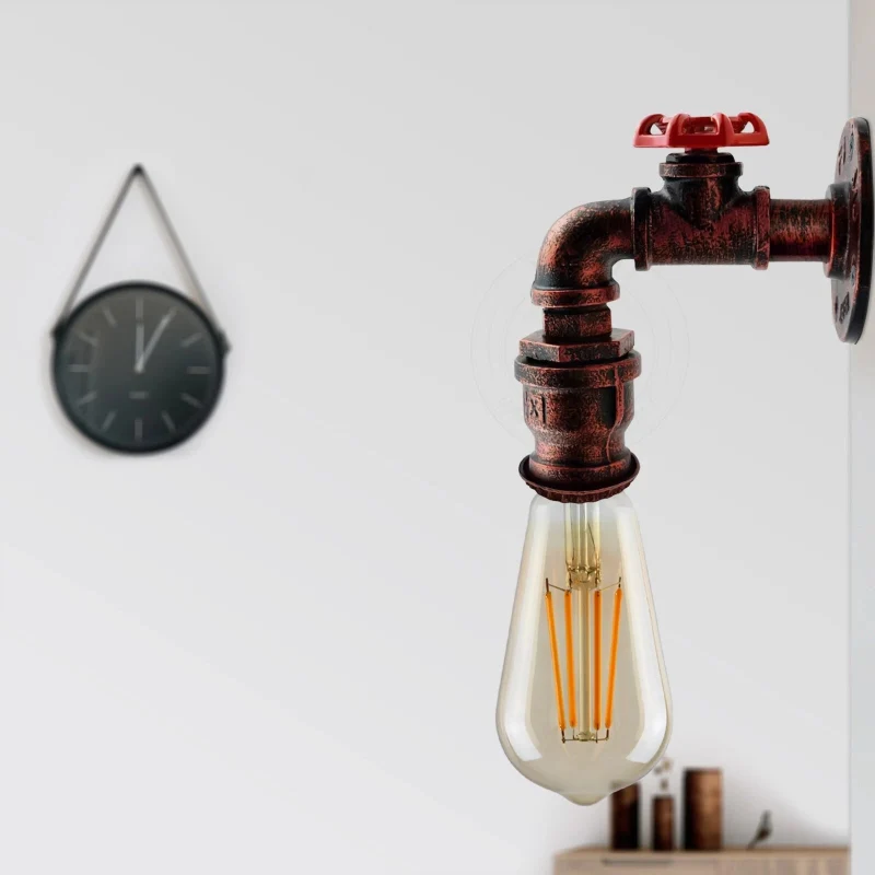 Industrie Wandleuchte Vintage Rohr Wandlampe Steampunk ~2290