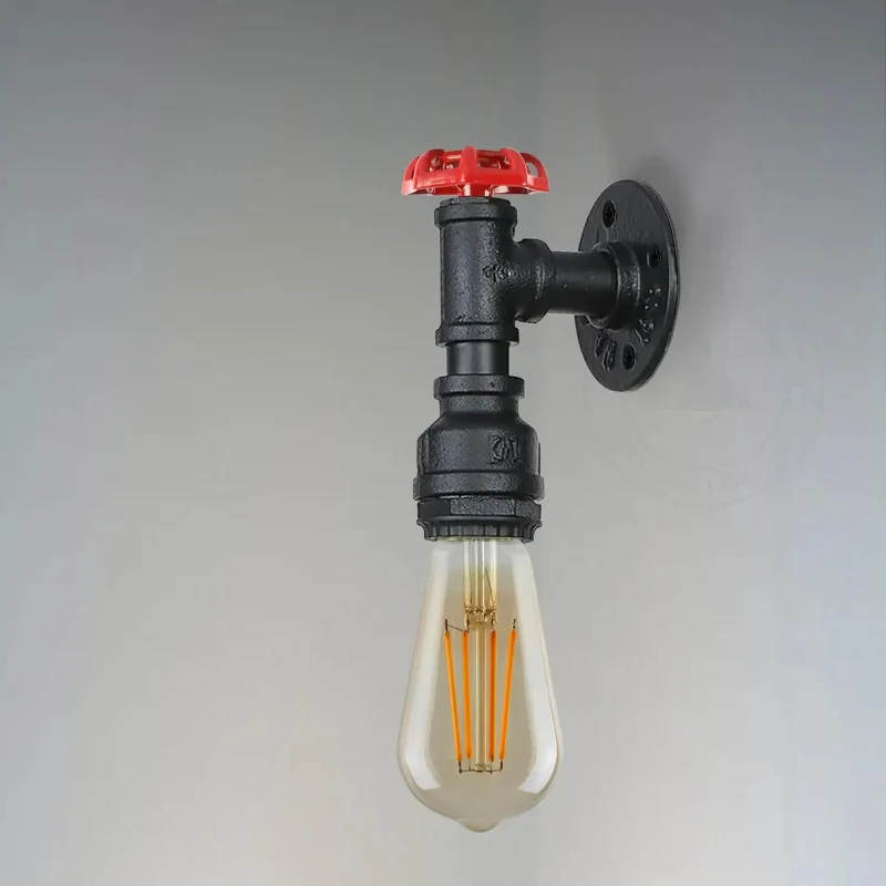 Vintage Wasserrohr Wandlampe Steampunk Industrial ~2288