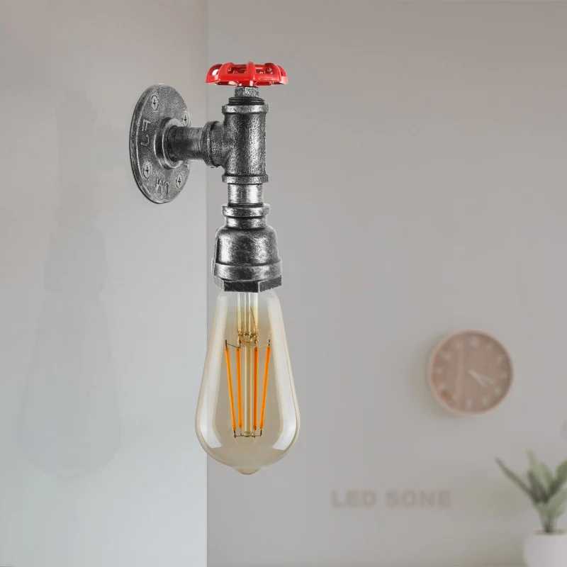 Vintage Wasserrohr Wandlampe Steampunk Industrial ~2288