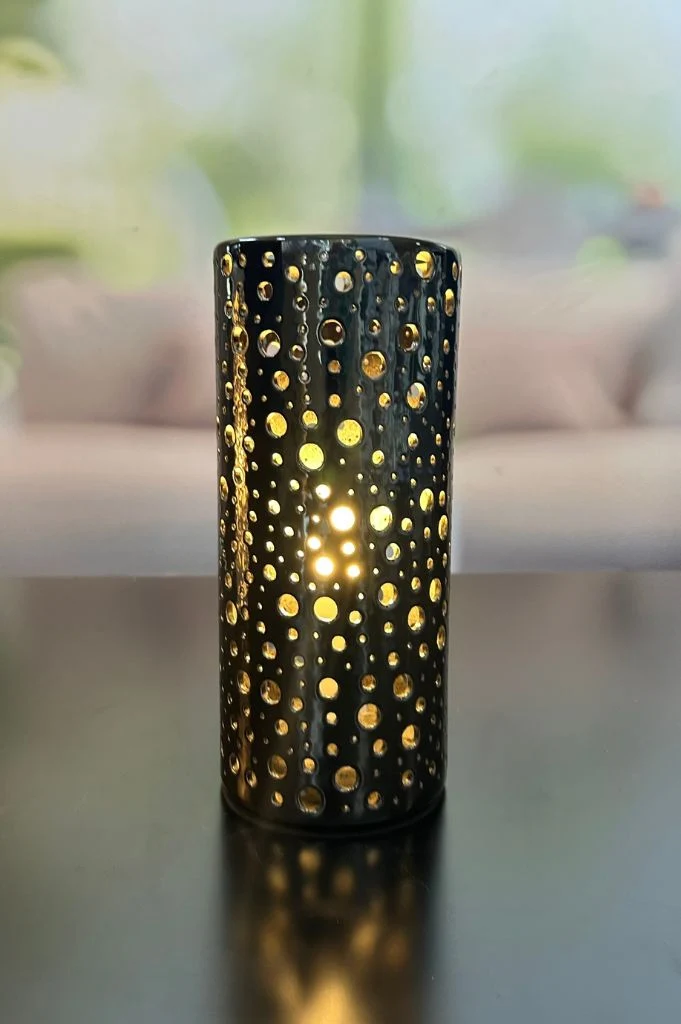 Dekoset Lampe Salvati schwarz mit Lichtkugeln Padova