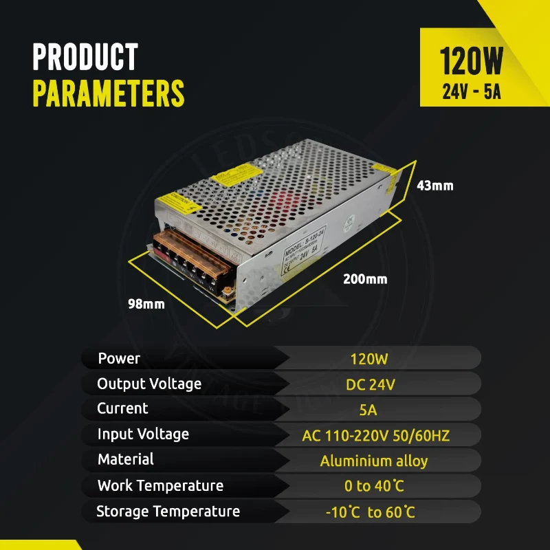LED Schaltnetzteil 120W 24V | IP20 Netzteil für LED Streifen ~2447