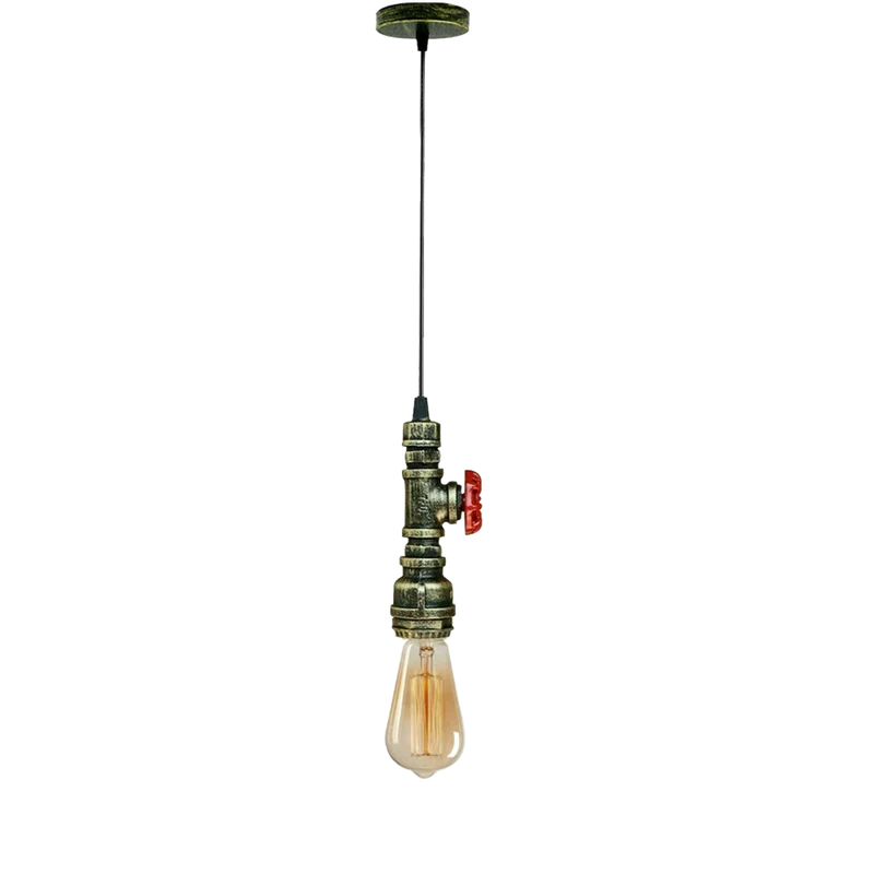 Vintage Industrial Pipe Type Moderne Deckenpendelleuchte Messing gebürstet Rohrlampen~2356