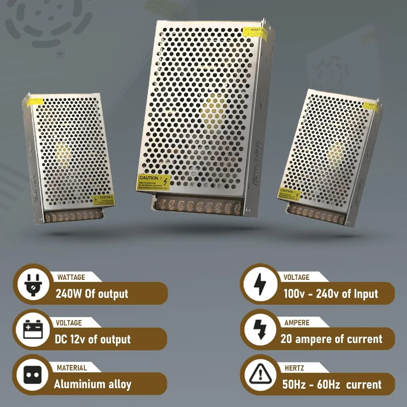 LEDSONE 240W LED Schaltnetzteil 12V 20A Trafo IP20 ~2435