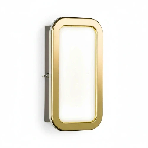 LED Wandleuchte Hendrik mit Schalter – Messing Gold, flach 5,5 cm, 880 lm, warmweiß