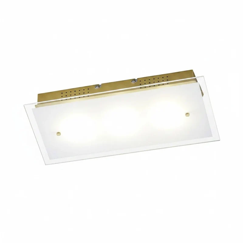 LED Glas Deckenleuchte messing eckig Lapo gold 12 W – Messing • Gold | Fischer & Honsel