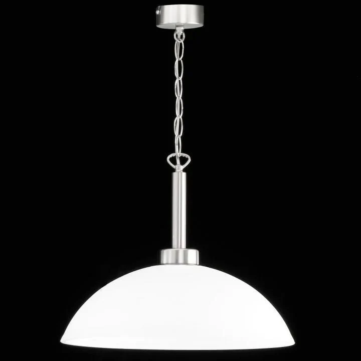 Lachs 11W LED Pendelleuchte rund – Nickelmatt mit satiniertem Glas