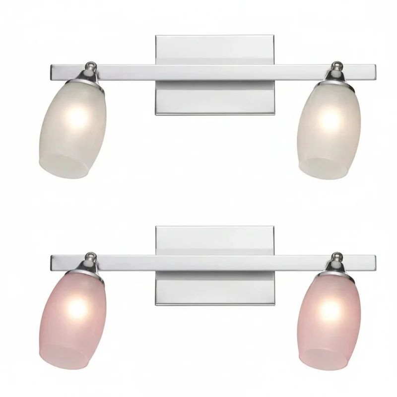 ESTO LED Deckenleuchte COLOR 2-flammig – RGB-Farbwechsler, Fernbedienung, 18 W, Weiß/Chrom