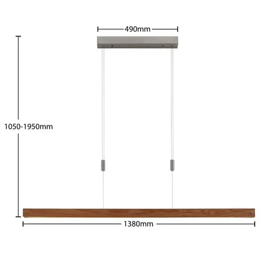 B-Ware Lindby Pendelleuchte Hängeleuchte LED Holz Esszimmer dimmbar Alimara warmweiß