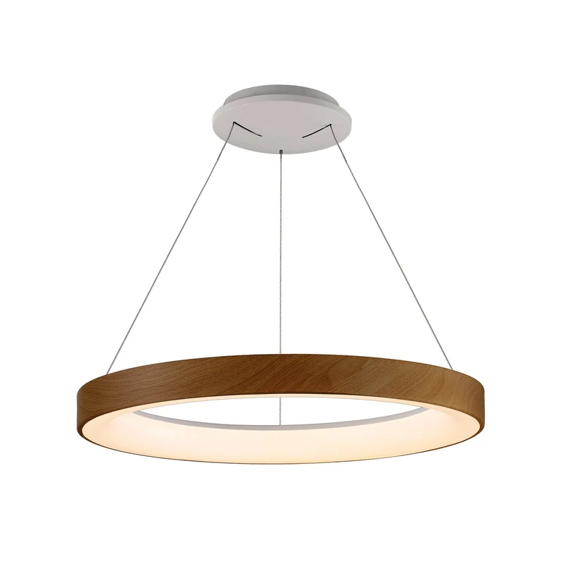 B-Ware Mantra Iluminación LED-Hängeleuchte Niseko II Fernbedienung Ø 50cm holzfarben860