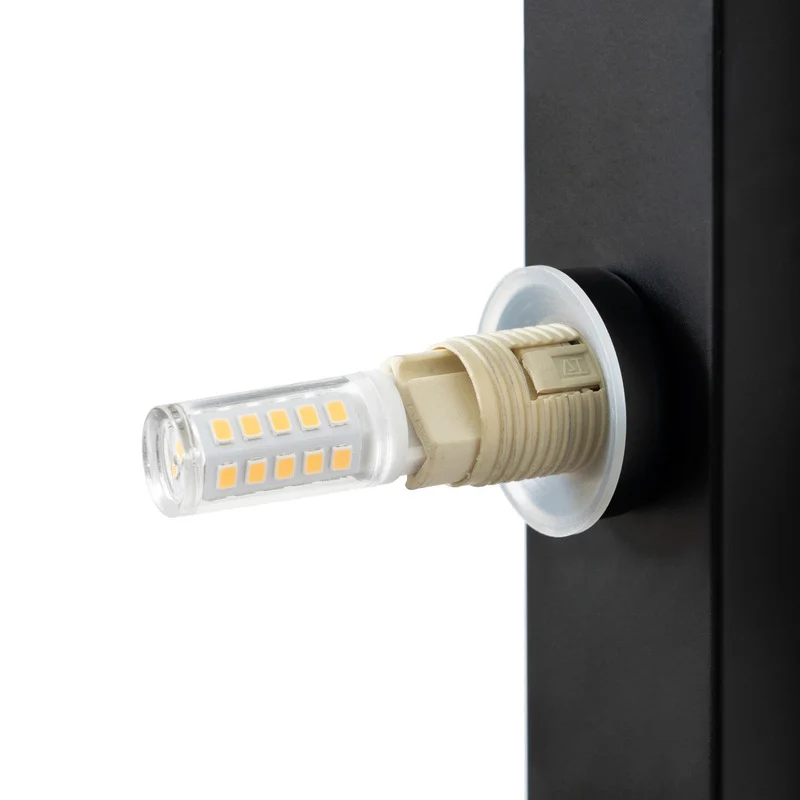 B-Ware Lindby Wandleuchte Tavrik LED Lampe dimmbar schwarz-weiß IP für Feuchträume 30cm