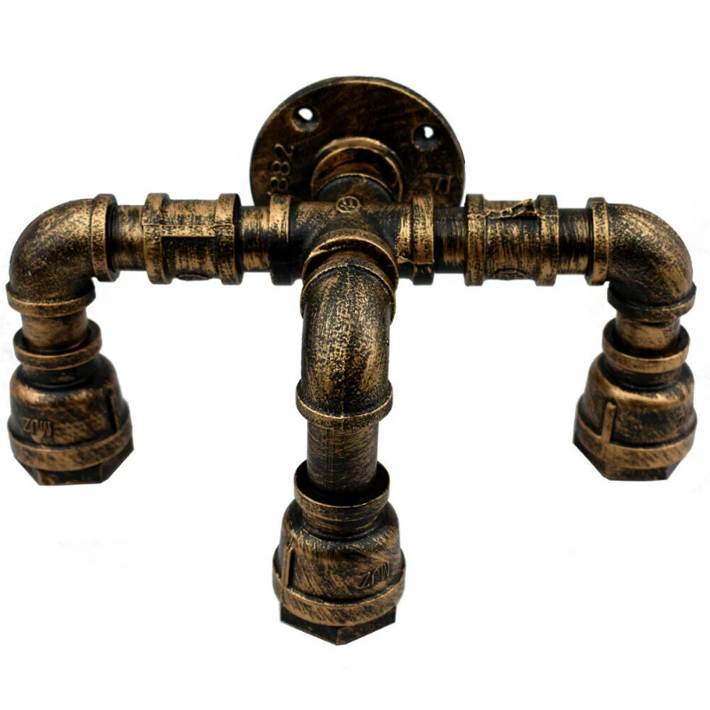 Vintage Wasserleitung Wandleuchte mit 3-E27 Fassung~2342