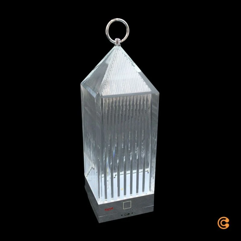 B-Ware Kartell Tischlampe Lantern LED Leuchte dimmbar recycelt transparent IP54 31cm