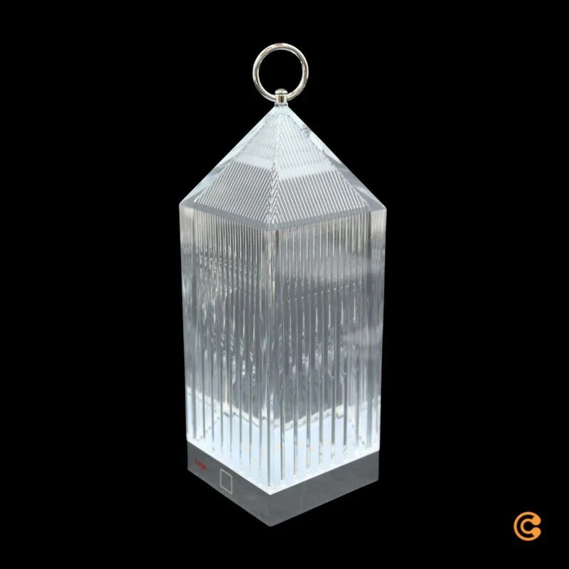 B-Ware Kartell Tischlampe Lantern LED Leuchte dimmbar recycelt transparent IP54 31cm