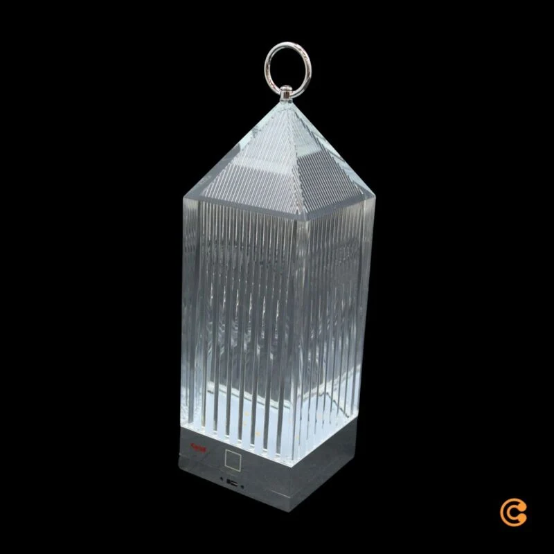 B-Ware Kartell Tischlampe Lantern LED Leuchte dimmbar recycelt transparent IP54 31cm