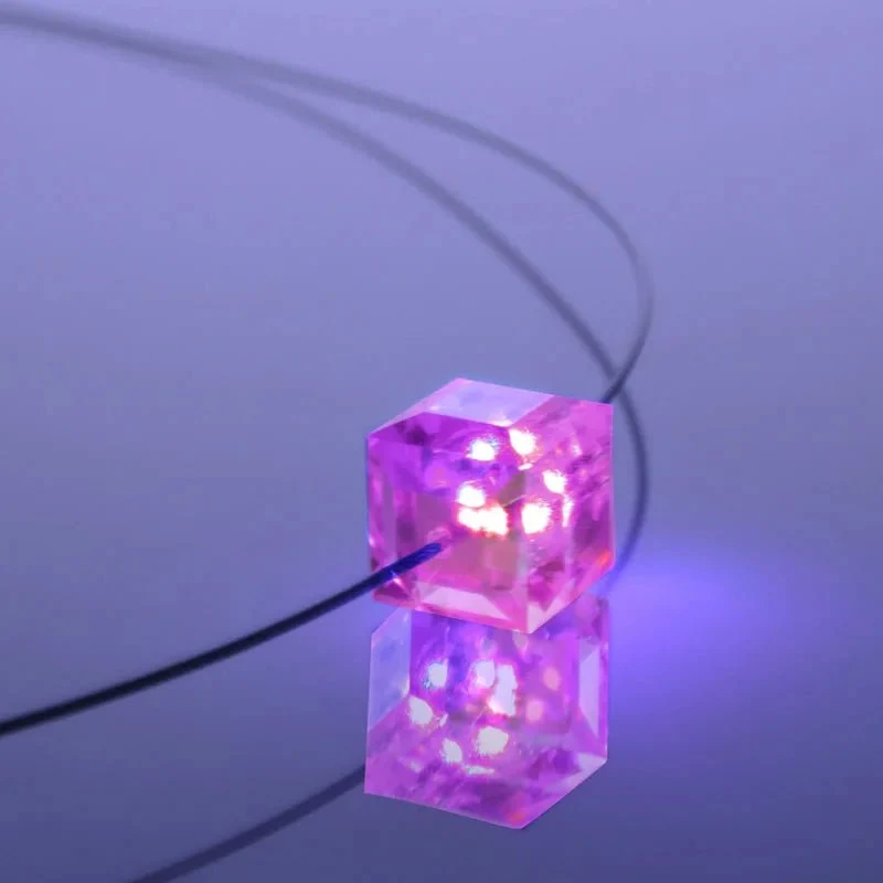3er Set LED Halskette mit Kristall Cube mit Swarovski® Elements