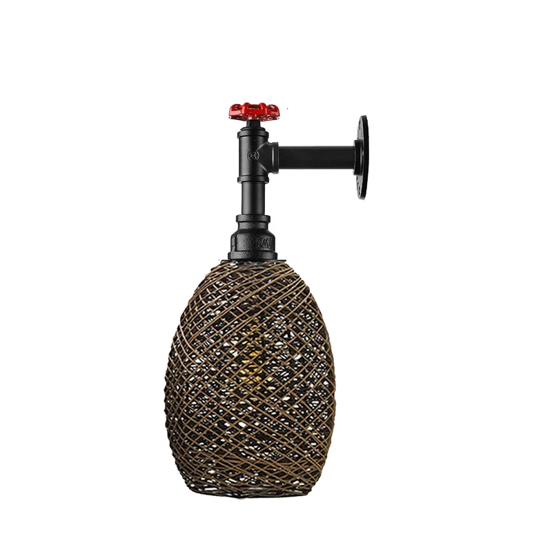 Rattan Pipe Wandlampenschirm Leuchten Rohrlampen~2394