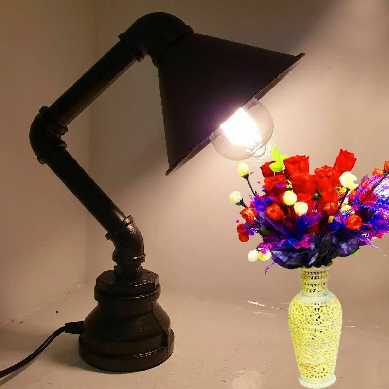 Steampunk Tischleuchte mit Wasserpfeifen Rohrlampen~2341
