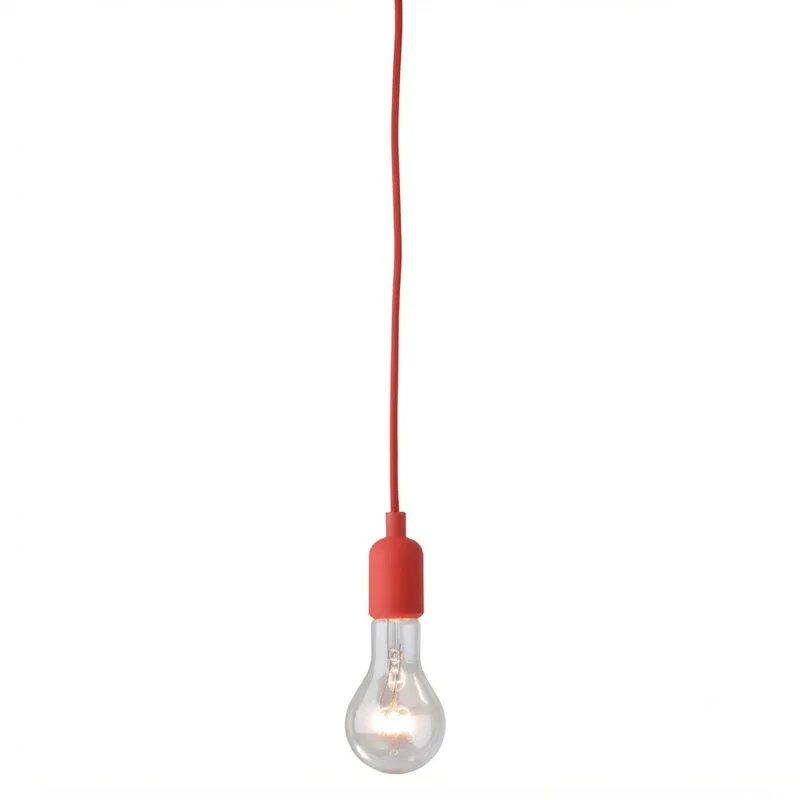 Pendelfassung E27 Colore Rot – Lampenfassung mit Textilkabel (160 cm)