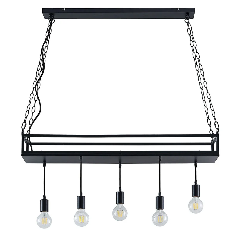 B-Ware Lindby Hängelampe Hängeleuchte Kirista LED Pendelleuchte dimmbar schwarz 100cm
