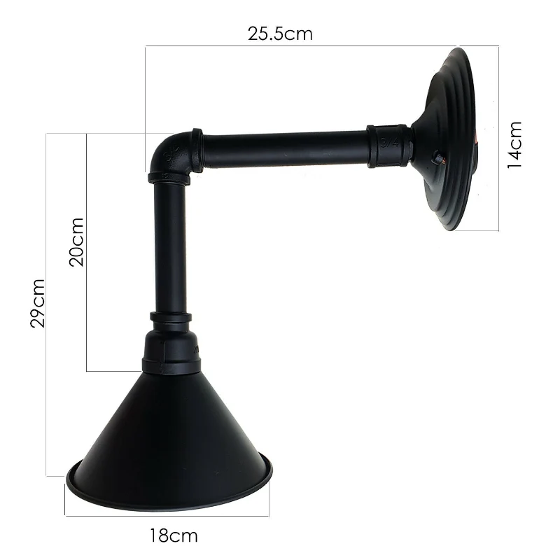 Lampe Wasserrohr Industriedesign Wandleuchten E27~2337