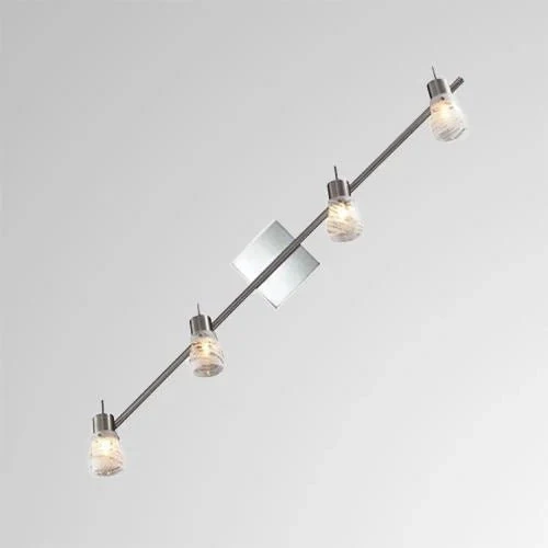 ESTO Halogen Deckenstrahler NOVA 4-flammig – dimmbar, G9, gebürsteter Stahl & Glas, warmweiß