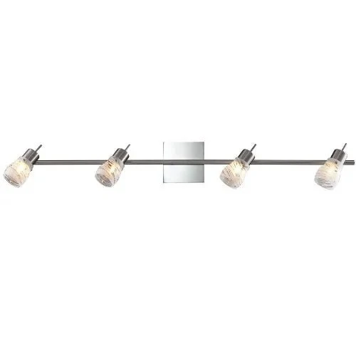 ESTO Halogen Deckenstrahler NOVA 4-flammig – dimmbar, G9, gebürsteter Stahl & Glas, warmweiß