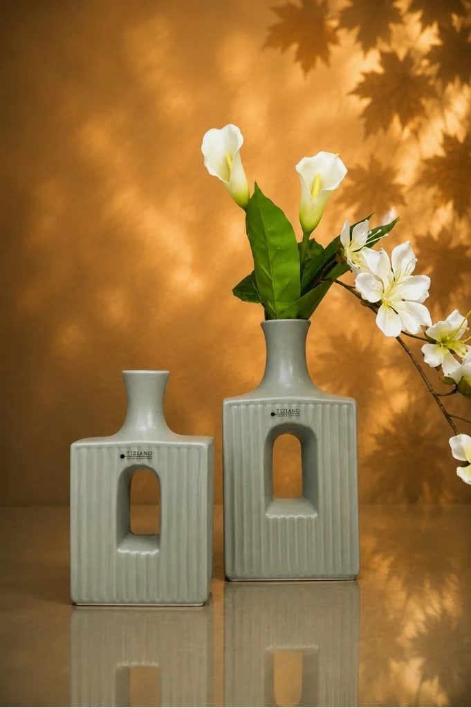 Solifleurvase Torino grau matt