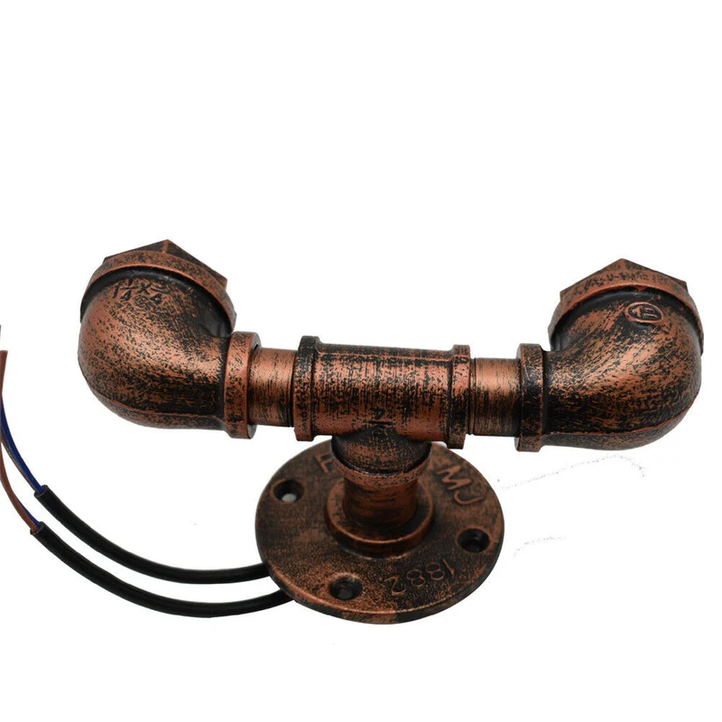 Industrie Wandleuchte Wasserrohr Doppel Metall E27~2322